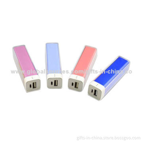 2,600mAh Lipstick Power Banks, High-quality and Reasonable Price, Built-in Micro Input